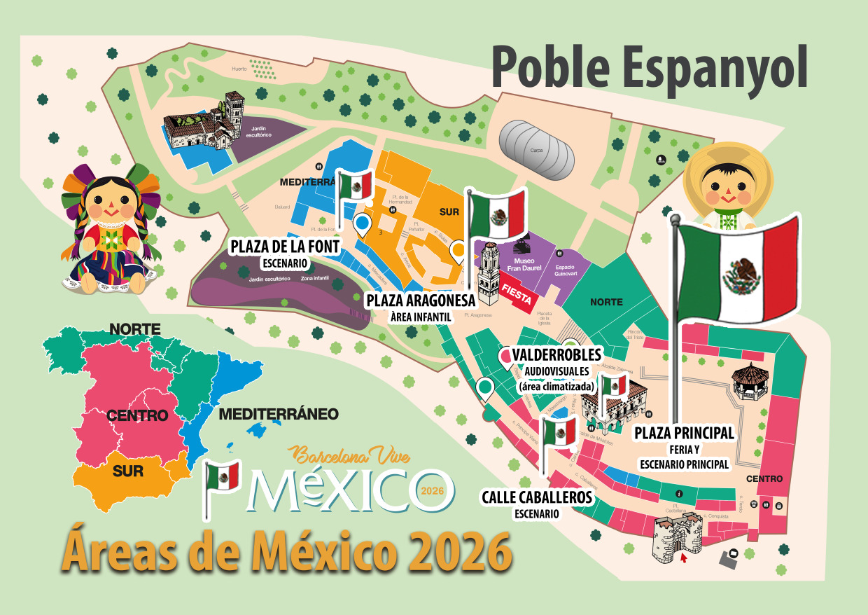 MAPA DEL POBLE ESPANYOL BARCELONA VIVE MEXICO 2026
